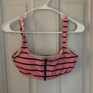 GAP pink and navy striped bikini top